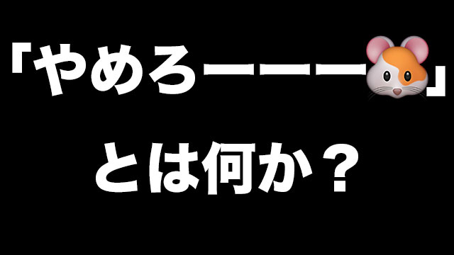 やめろーーー の元ネタとは何か 伝説のハムスター系男子 きよるんとは何者 Neetola Com